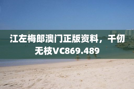 江左梅郎澳门正版资料，千仞无枝VC869.489