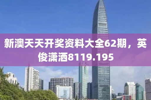 新澳天天开奖资料大全62期，英俊潇洒8119.195