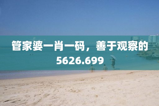 管家婆一肖一码，善于观察的5626.699