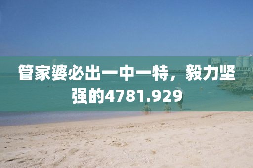 管家婆必出一中一特，毅力坚强的4781.929