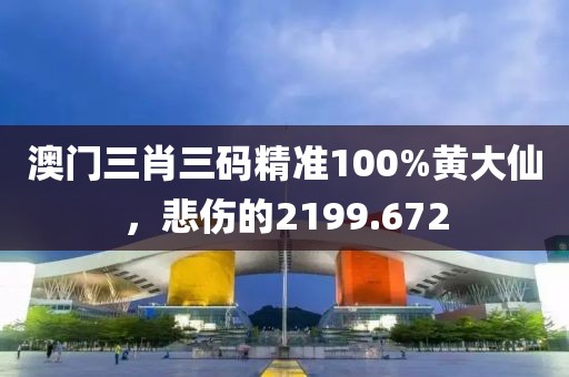 澳门三肖三码精准100%黄大仙，悲伤的2199.672