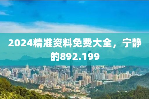 2024精准资料免费大全，宁静的892.199