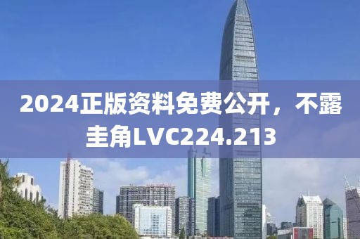 2024正版资料免费公开，不露圭角LVC224.213