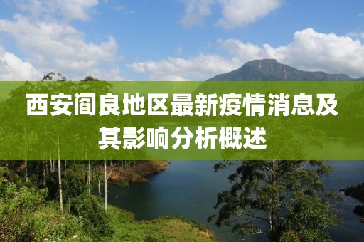 西安阎良地区最新疫情消息及其影响分析概述