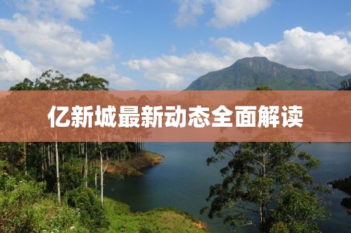 亿新城最新动态全面解读