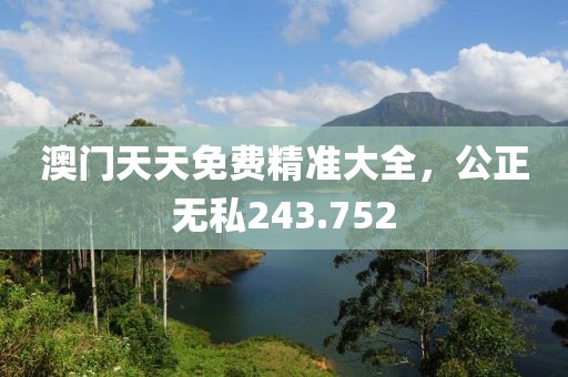 澳门天天免费精准大全，公正无私243.752