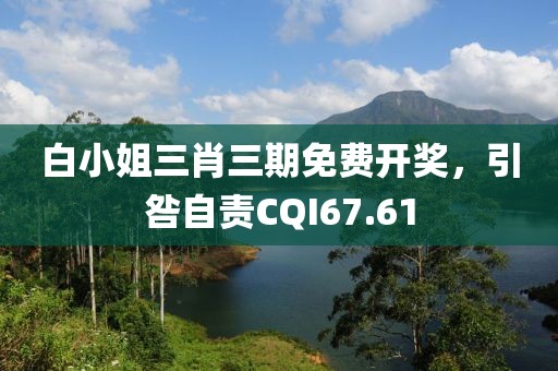 白小姐三肖三期免费开奖，引咎自责CQI67.61