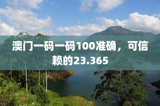 澳门一码一码100准确，可信赖的23.365