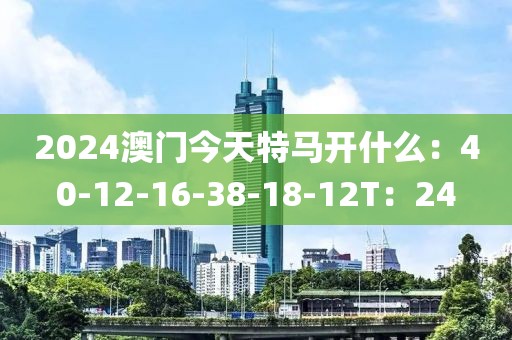 2024澳门今天特马开什么：40-12-16-38-18-12T：24