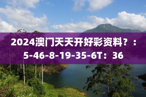 2024澳门天天开好彩资料？：5-46-8-19-35-6T：36