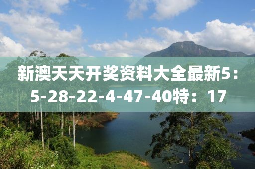 新澳天天开奖资料大全最新5：5-28-22-4-47-40特：17