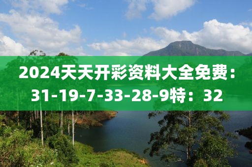 2024天天开彩资料大全免费：31-19-7-33-28-9特：32