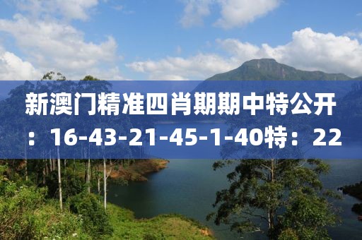 新澳门精准四肖期期中特公开：16-43-21-45-1-40特：22