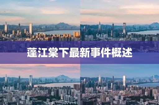 蓬江棠下最新事件概述