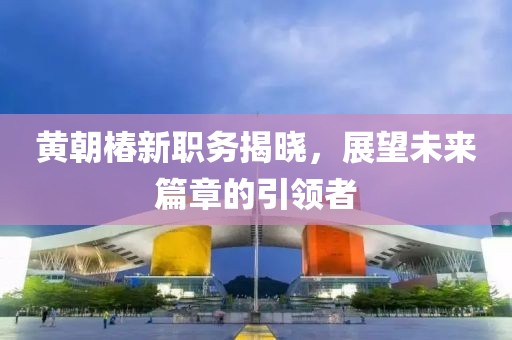 黄朝椿新职务揭晓，展望未来篇章的引领者