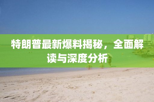 特朗普最新爆料揭秘，全面解读与深度分析