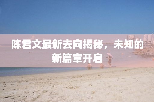 陈君文最新去向揭秘，未知的新篇章开启