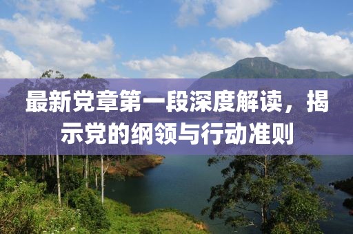 最新党章第一段深度解读，揭示党的纲领与行动准则