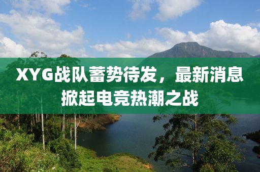 XYG战队蓄势待发，最新消息掀起电竞热潮之战