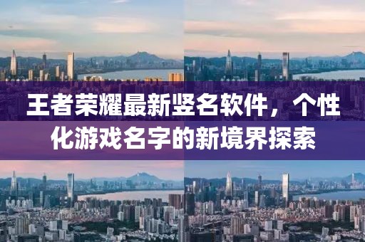 王者荣耀最新竖名软件，个性化游戏名字的新境界探索