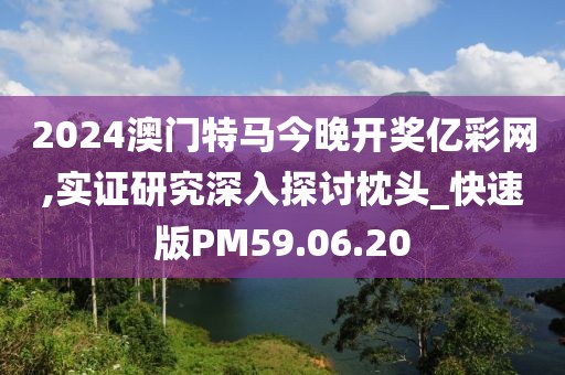 2024澳门特马今晚开奖亿彩网,实证研究深入探讨枕头_快速版PM59.06.20