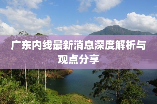 广东内线最新消息深度解析与观点分享