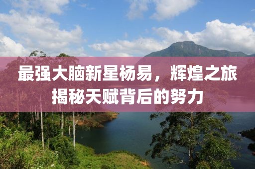最强大脑新星杨易，辉煌之旅揭秘天赋背后的努力