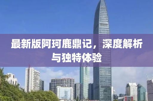 最新版阿珂鹿鼎记，深度解析与独特体验