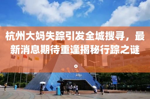 杭州大妈失踪引发全城搜寻，最新消息期待重逢揭秘行踪之谜。