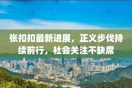张扣扣最新进展，正义步伐持续前行，社会关注不缺席