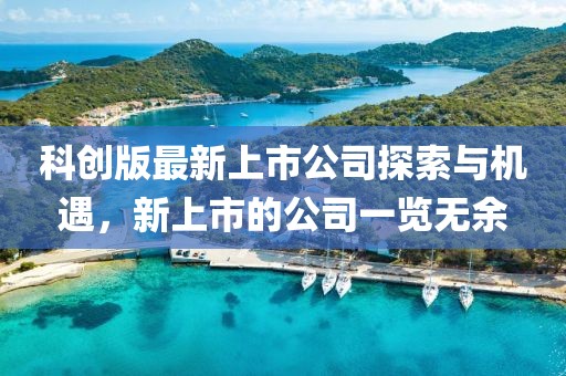 科创版最新上市公司探索与机遇，新上市的公司一览无余