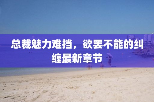 总裁魅力难挡，欲罢不能的纠缠最新章节