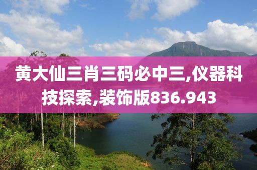 黄大仙三肖三码必中三,仪器科技探索,装饰版836.943