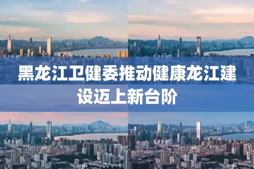 黑龙江卫健委推动健康龙江建设迈上新台阶
