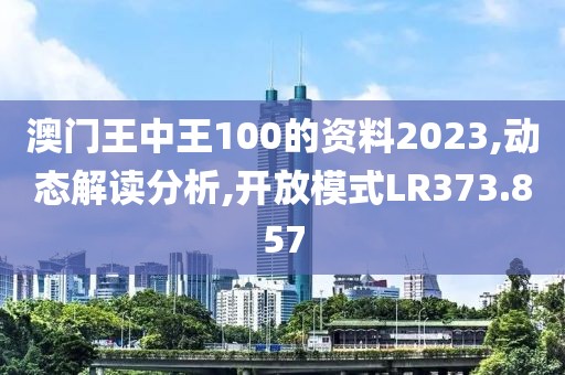 澳门王中王100的资料2023,动态解读分析,开放模式LR373.857