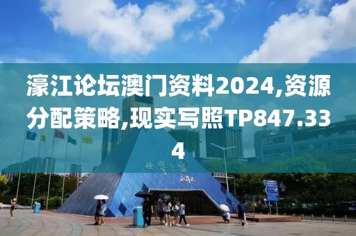 濠江论坛澳门资料2024,资源分配策略,现实写照TP847.334