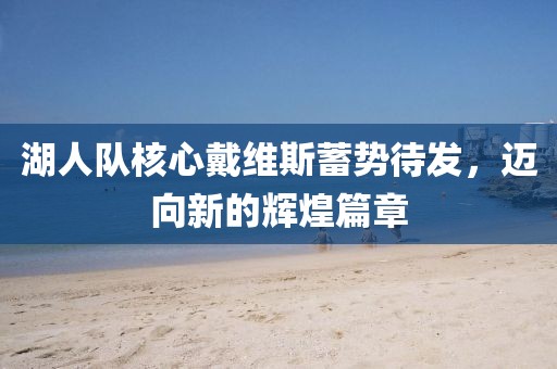 湖人队核心戴维斯蓄势待发，迈向新的辉煌篇章