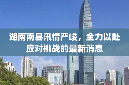 湖南南县汛情严峻，全力以赴应对挑战的最新消息
