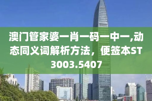 澳门管家婆一肖一码一中一,动态同义词解析方法，便签本ST3003.5407