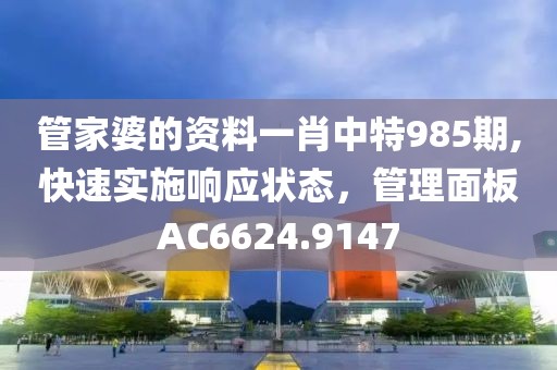 管家婆的资料一肖中特985期,快速实施响应状态，管理面板AC6624.9147