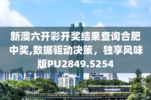 新澳六开彩开奖结果查询合肥中奖,数据驱动决策，独享风味版PU2849.5254