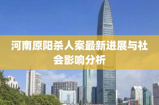 河南原阳杀人案最新进展与社会影响分析