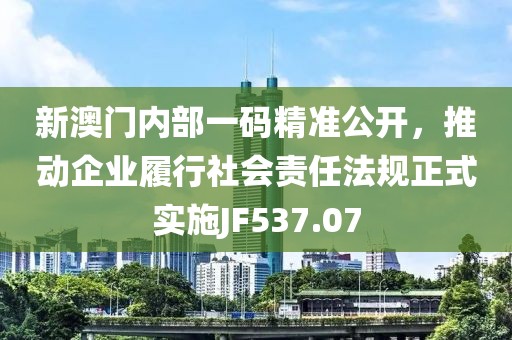 新澳门内部一码精准公开，推动企业履行社会责任法规正式实施JF537.07