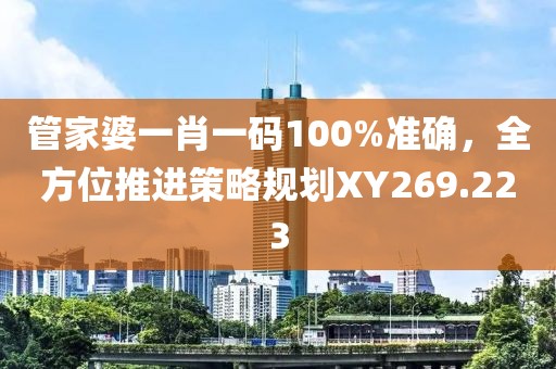 管家婆一肖一码100%准确，全方位推进策略规划XY269.223