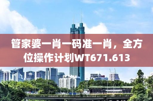 管家婆一肖一码准一肖，全方位操作计划WT671.613