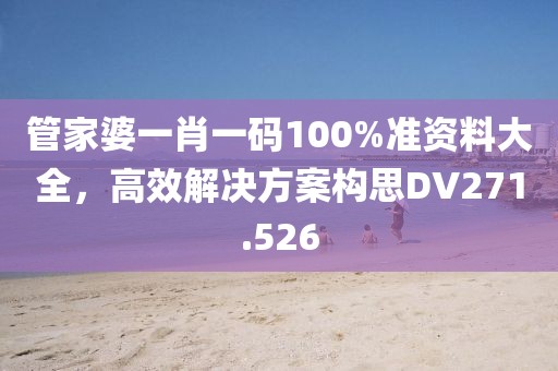 管家婆一肖一码100%准资料大全，高效解决方案构思DV271.526