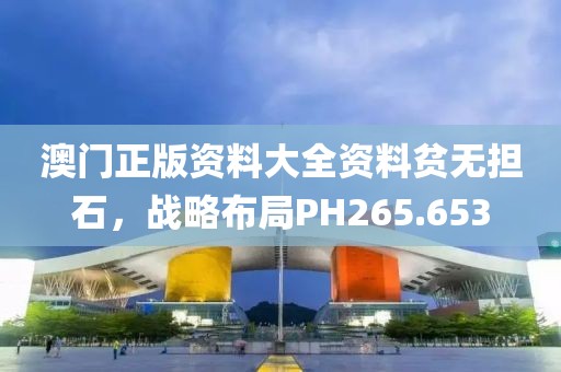 澳门正版资料大全资料贫无担石，战略布局PH265.653