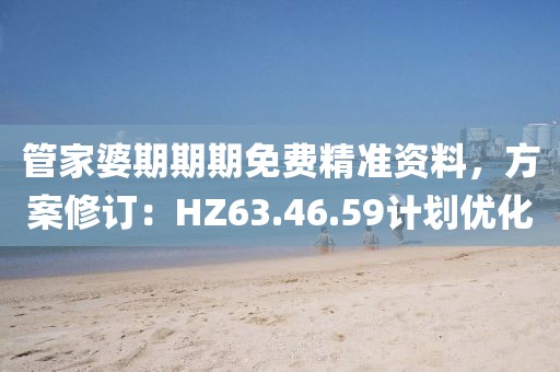管家婆期期期免费精准资料，方案修订：HZ63.46.59计划优化