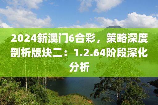2024新澳门6合彩，策略深度剖析版块二：1.2.64阶段深化分析