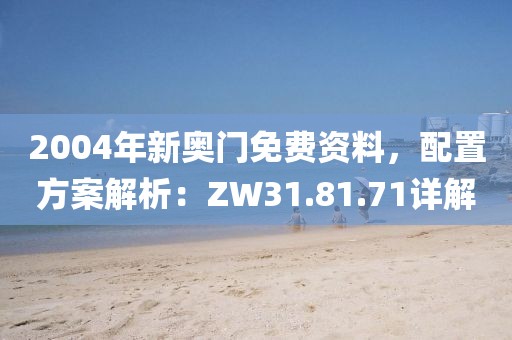 2004年新奥门免费资料，配置方案解析：ZW31.81.71详解